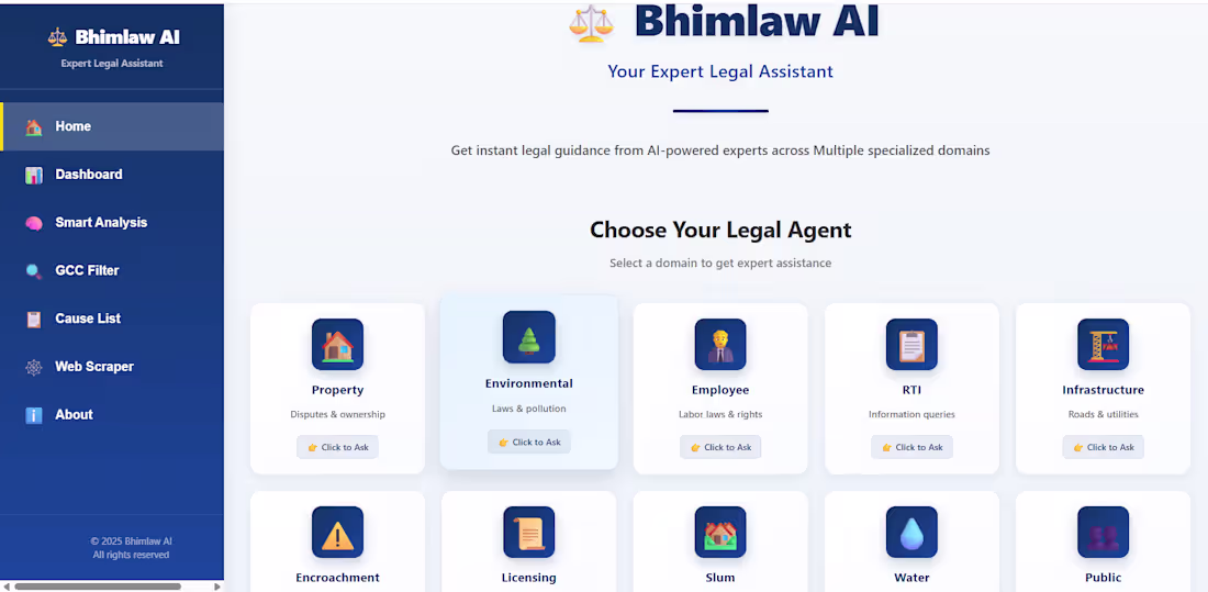 Cover image for AI Legal Agent Full stack web development