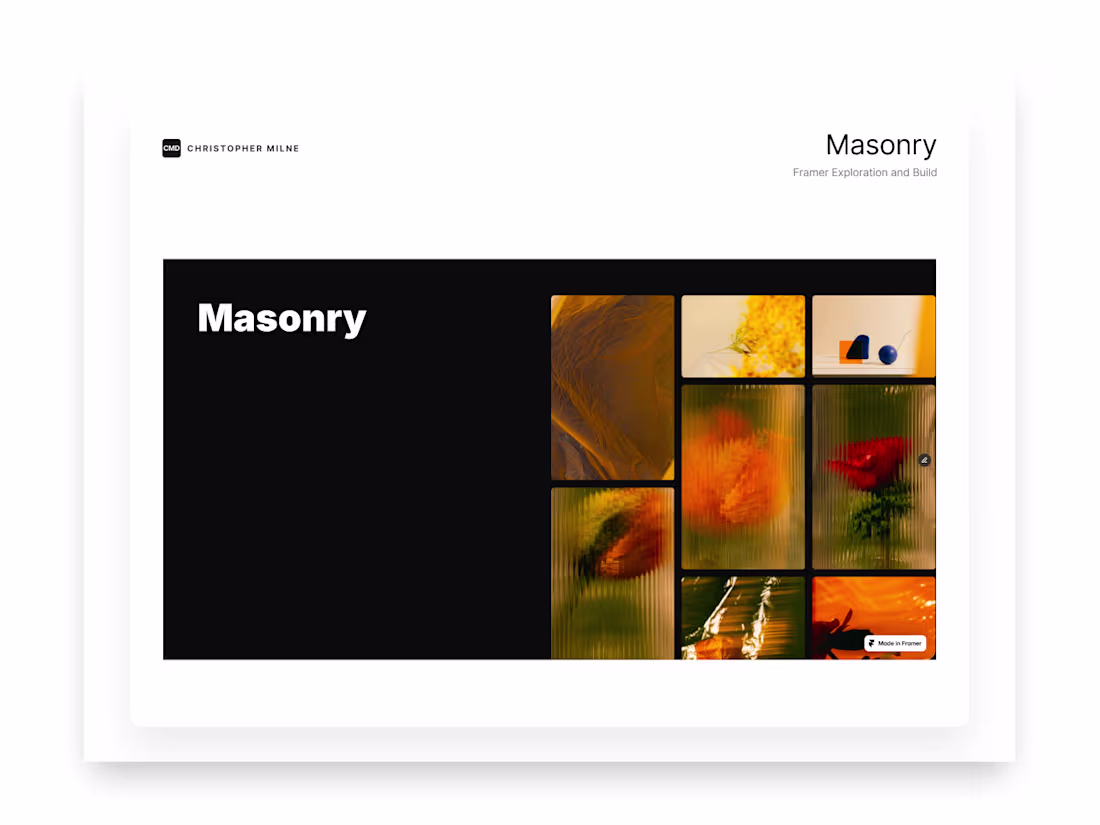 Cover image for Masonry: Dynamic Gallery with Framer CMS