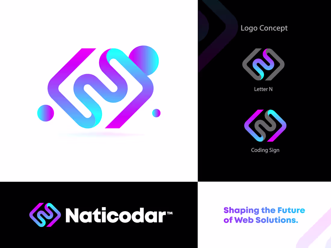 Cover image for Naticoder. Modern brand identity design for Naticoder (https...