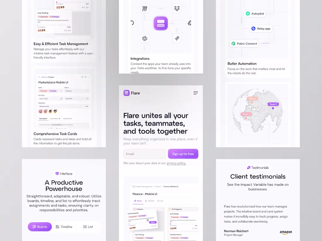 Cover image for Flare - Task Managemetn ⏐ Mobile Landing Page