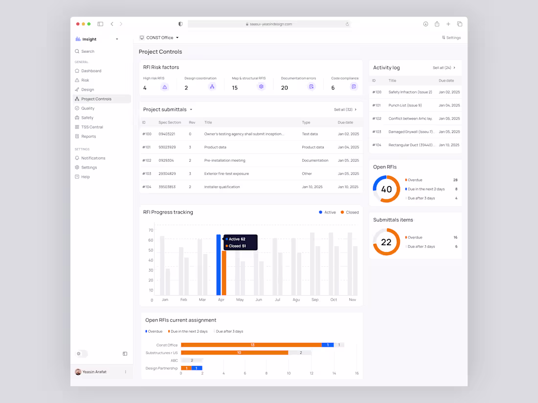 Cover image for Project Controls UI – Construction Management SaaS Web App