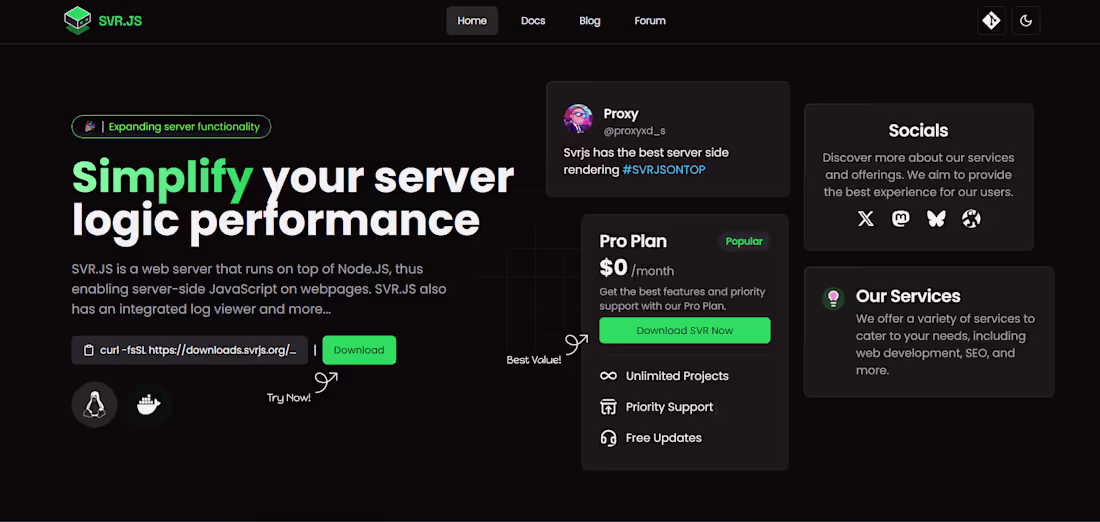 Cover image for SVRJS Website Redesign