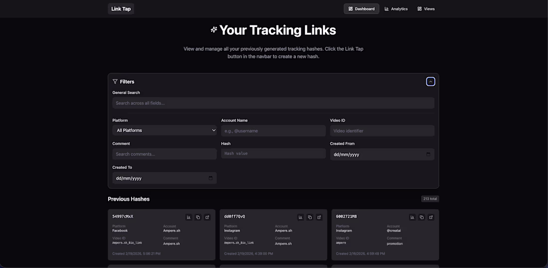Cover image for Link Tap Track | Social Media Post Analyzer