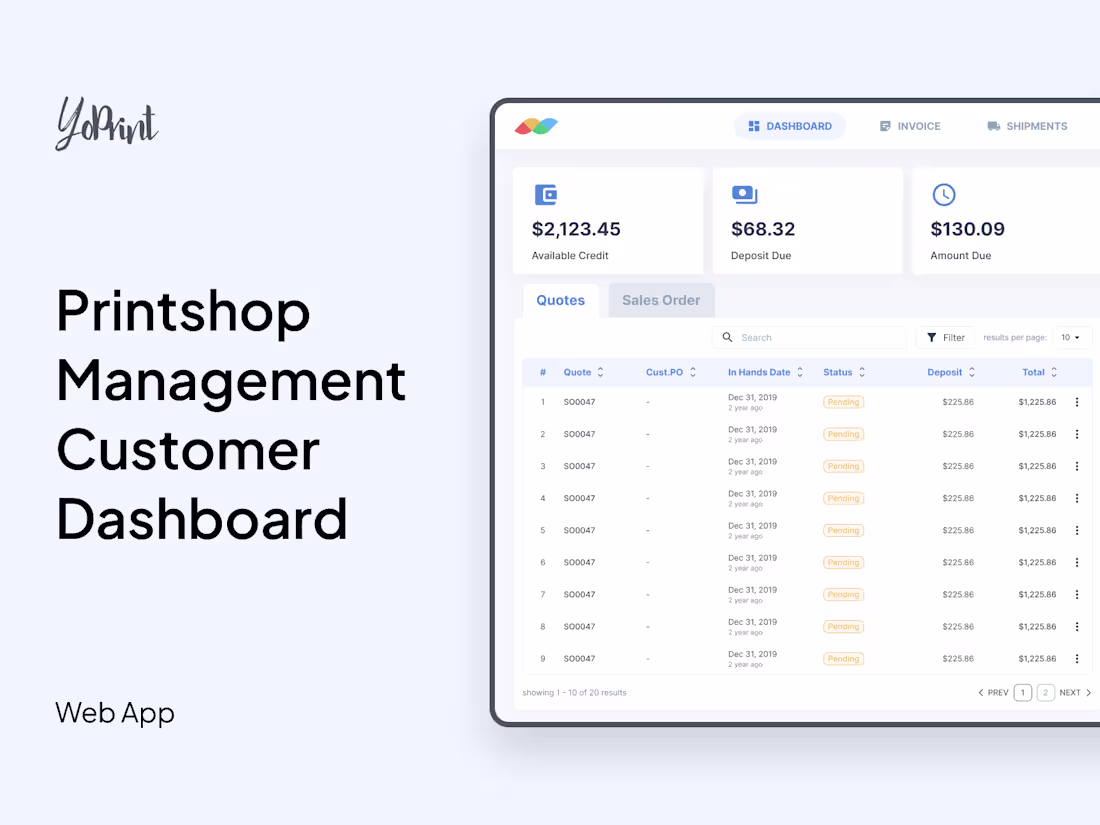 Cover image for YoPrint - Customer Dashboard Redesign