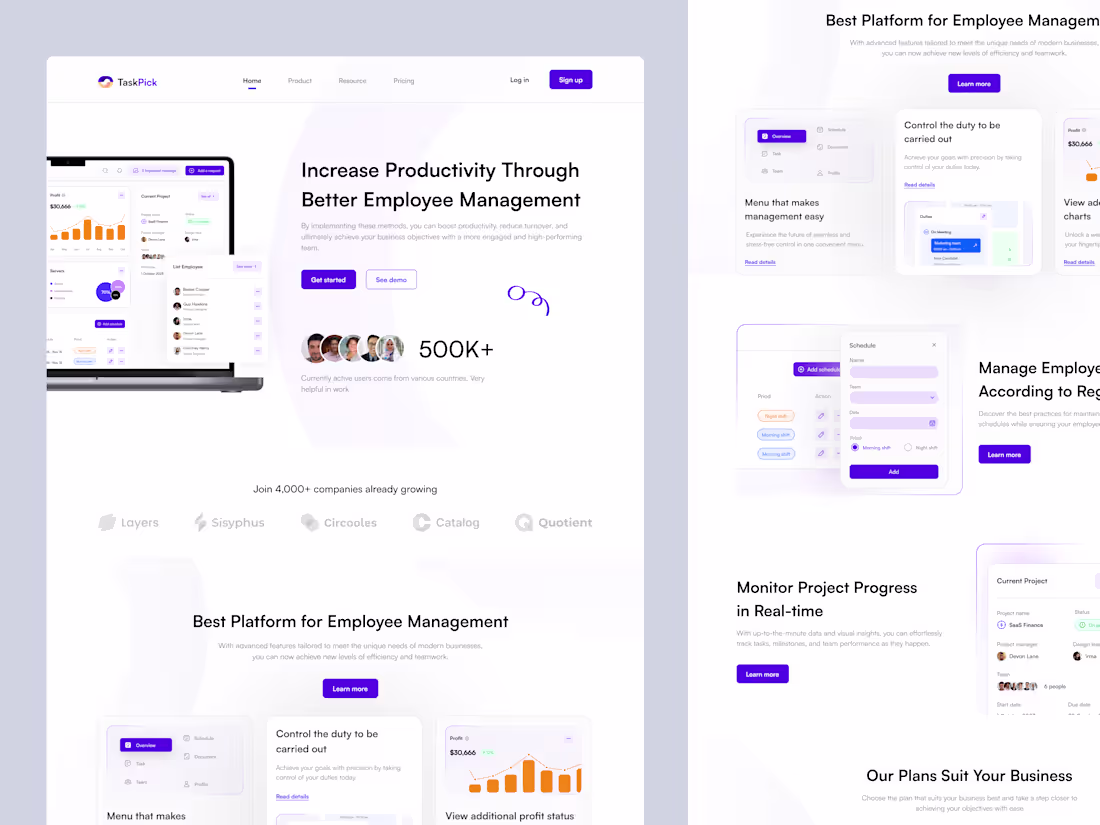 Cover image for Employee Management Landing Page