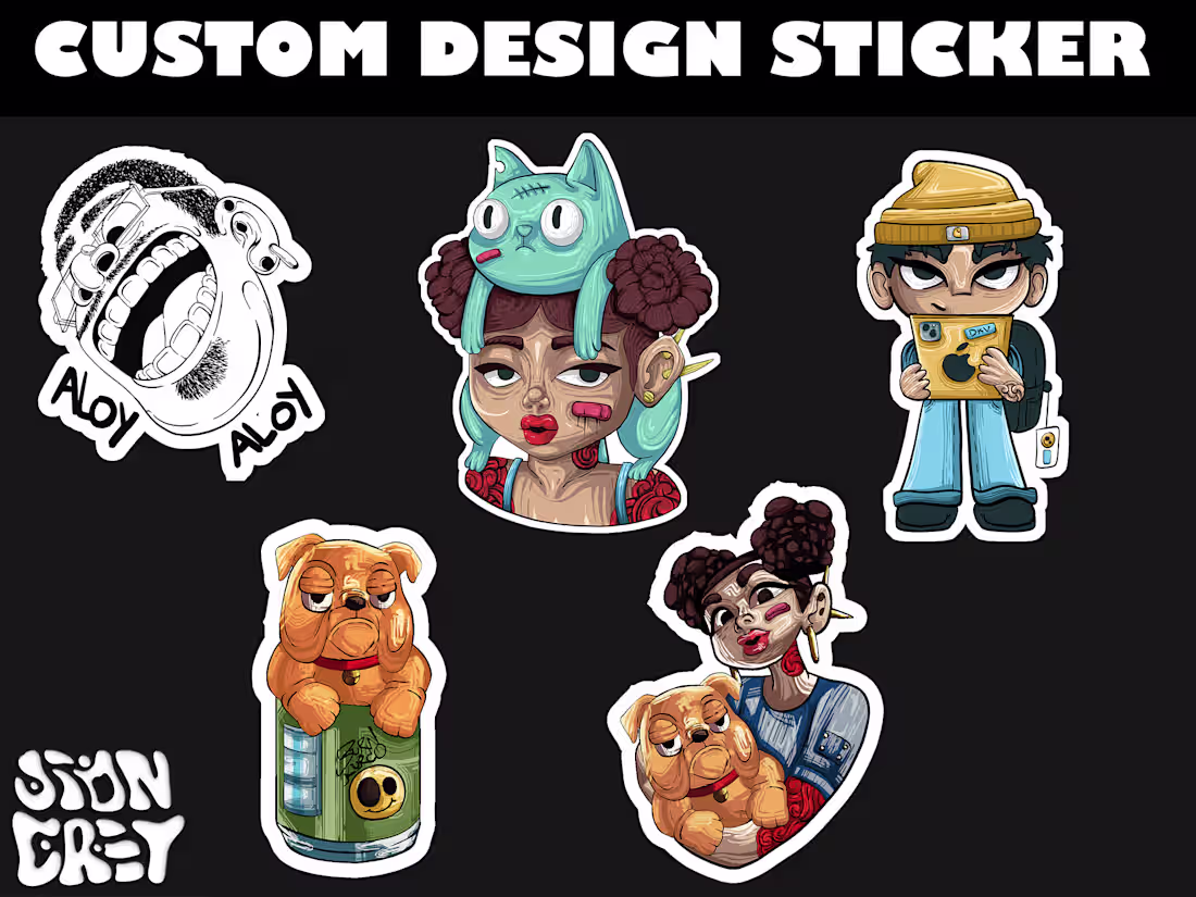Cover image for design custom character sticker illustration