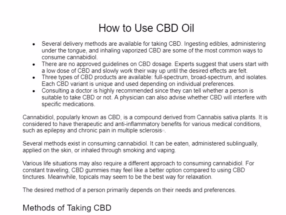 Cover image for How to Use CBD Oil.docx