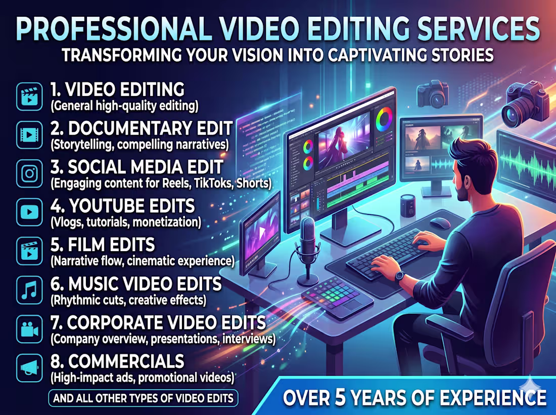 Cover image for All types of Video Editing Services