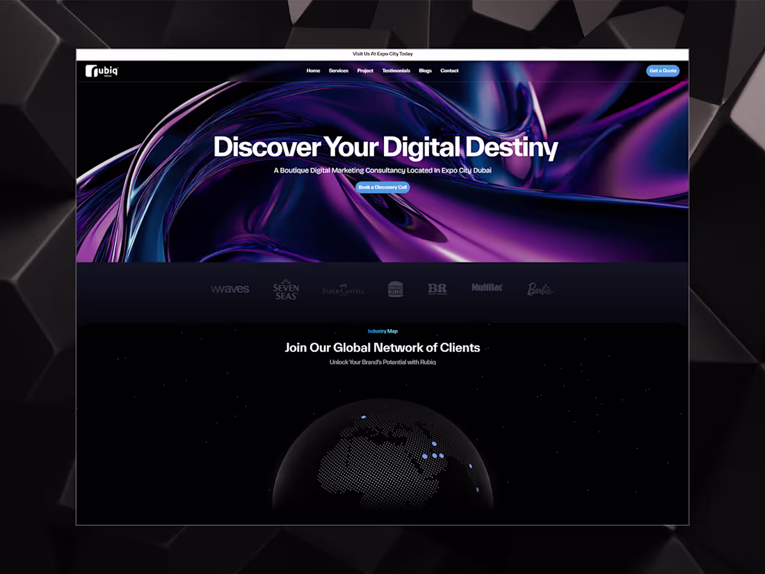 Cover image for Full Website Design for RUBIQ MENA - Digital Marketing Agency