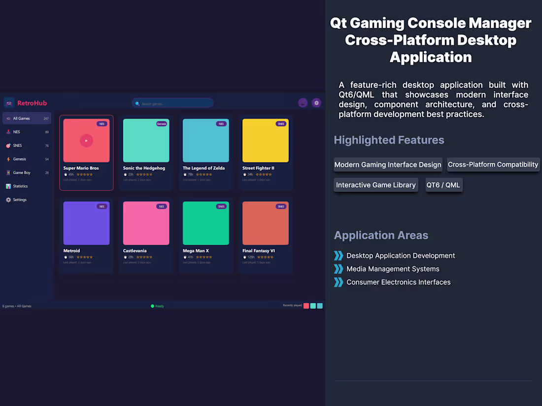 Cover image for Qt6/QML Retro Gaming Library Management System