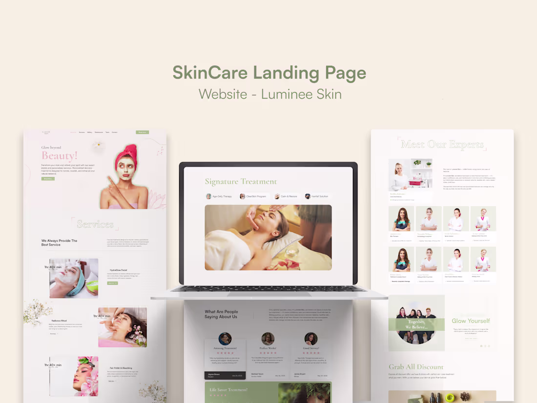 Cover image for Skincare & Beauty UI Design for Luminee Skin