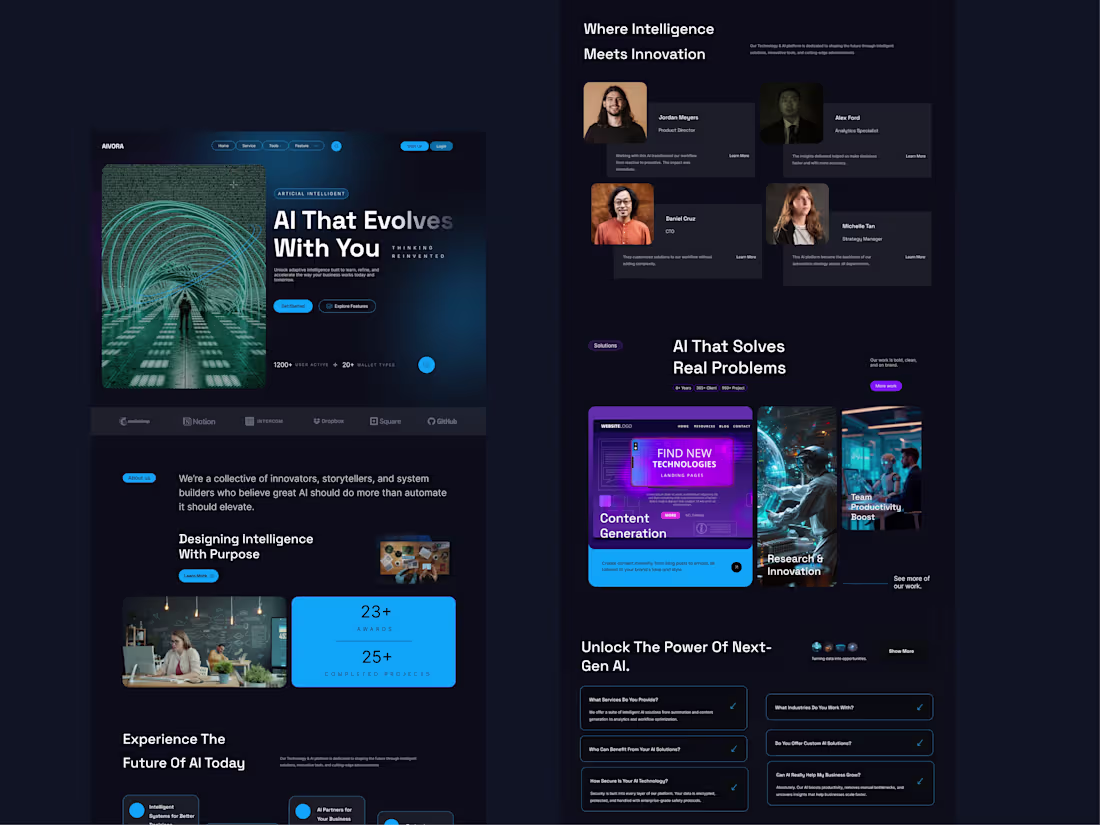 Cover image for AIVORA – Smart AI Solutions Landing Page “Exploring the futu...