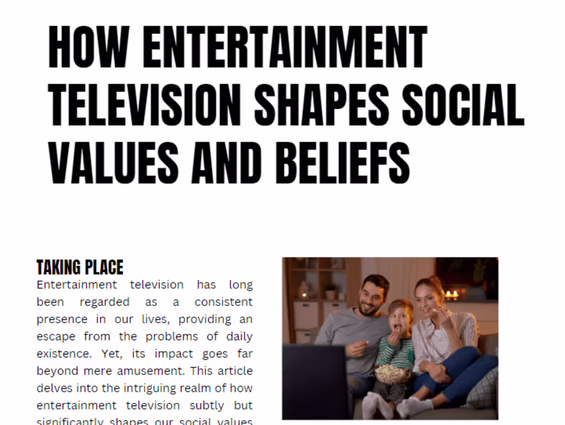 Cover image for How Entertainment Television Shapes Social Values and Beliefs