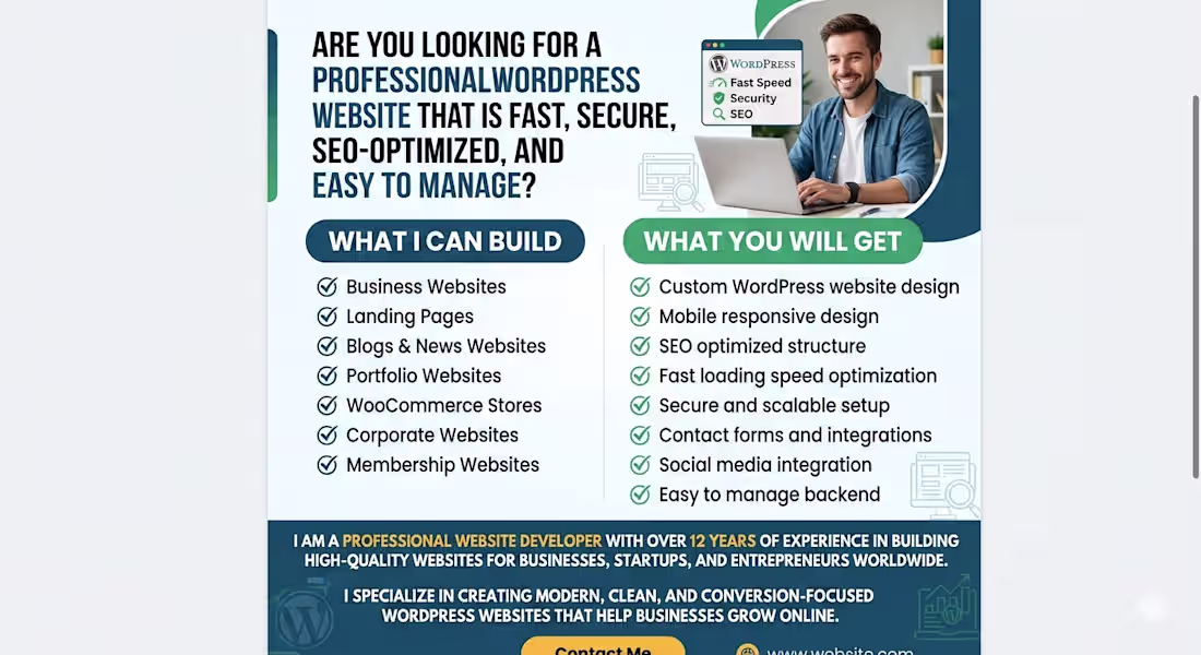 Cover image for WordPress Website Design, Development &