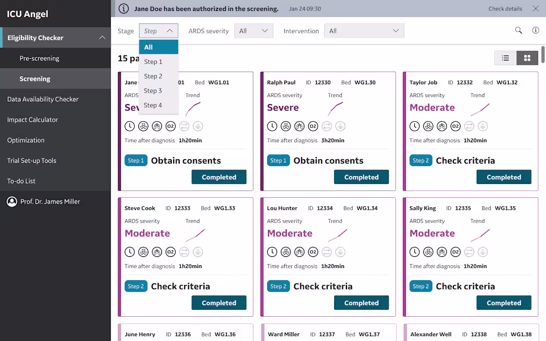 Cover image for Led Research, Design System and Interface Design for ARDS Monito