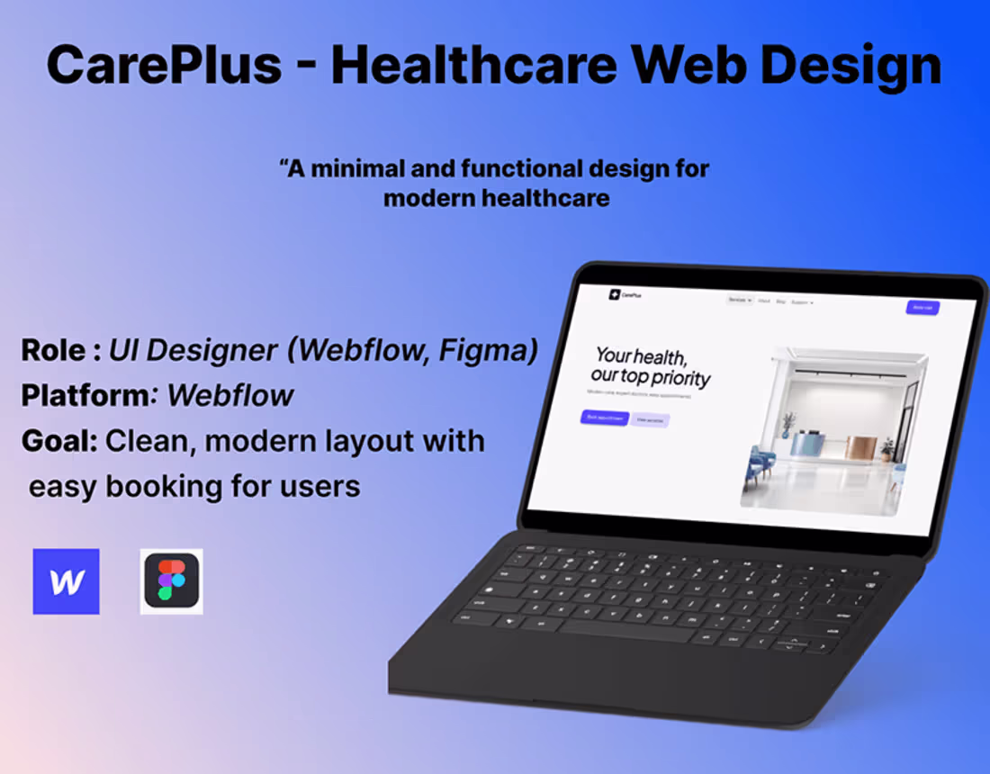 Cover image for CarePlus - Modern Healthcare Web Design