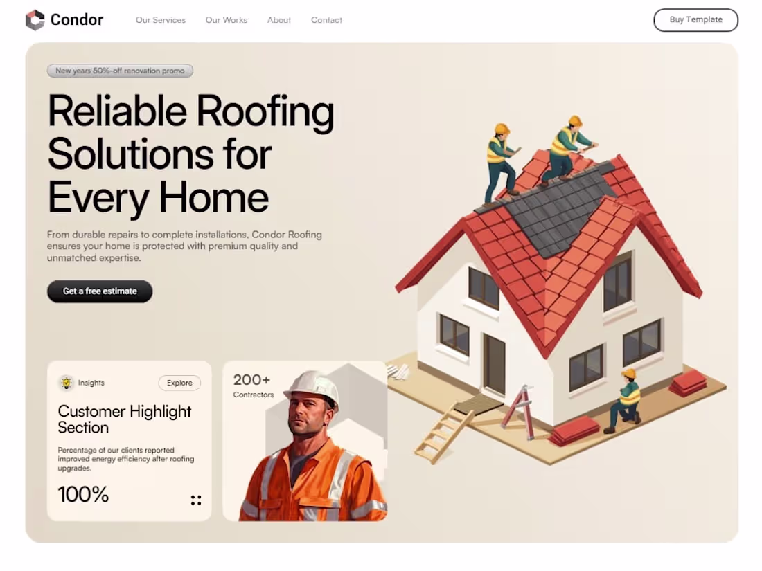 Cover image for Condor Construction Website - Built In Framer