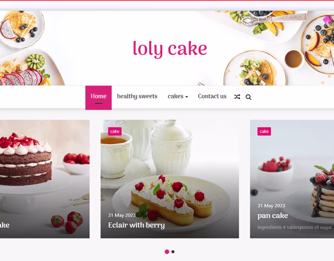Cover image for loly cake website on Behance