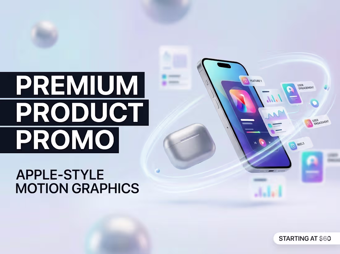 Cover image for High-End UI & Product Motion Design – Premium Tech Visuals