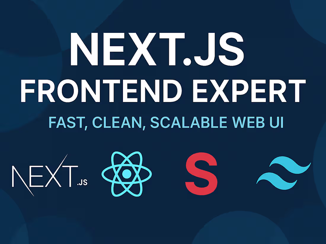 Cover image for Next.js Frontend Expert — Fast, Clean, Scalable Web UI