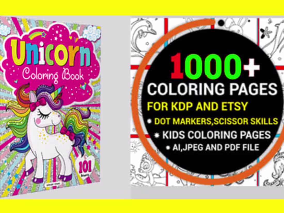 Cover image for I will give 1000 kids coloring pages for kdp and etsy

