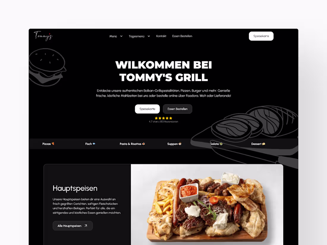 Cover image for Tommy’s Grill: Tasty Website Bringing More Restaurant Guests