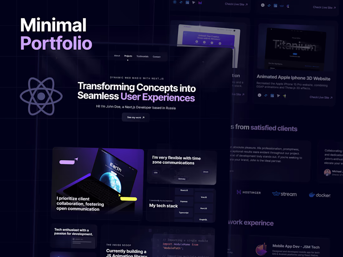 Cover image for Minimal portfolio for web developers made with Framer and NextJS