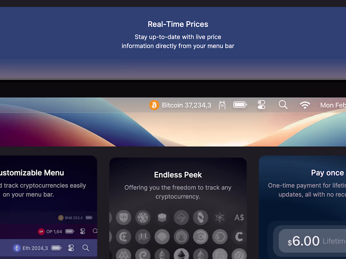 Cover image for Coin Peek Menu Bar App