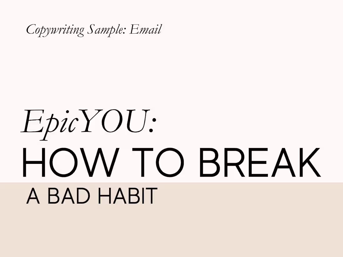 Cover image for Here's How to Break a Bad Habit