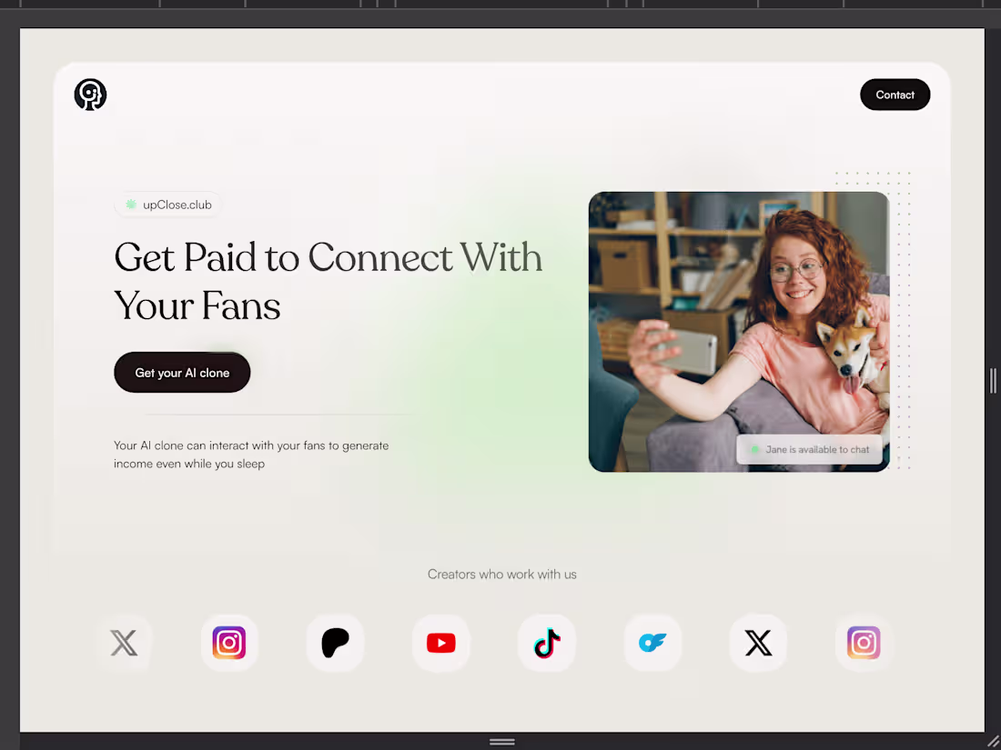 Cover image for Upclose | Framer website development