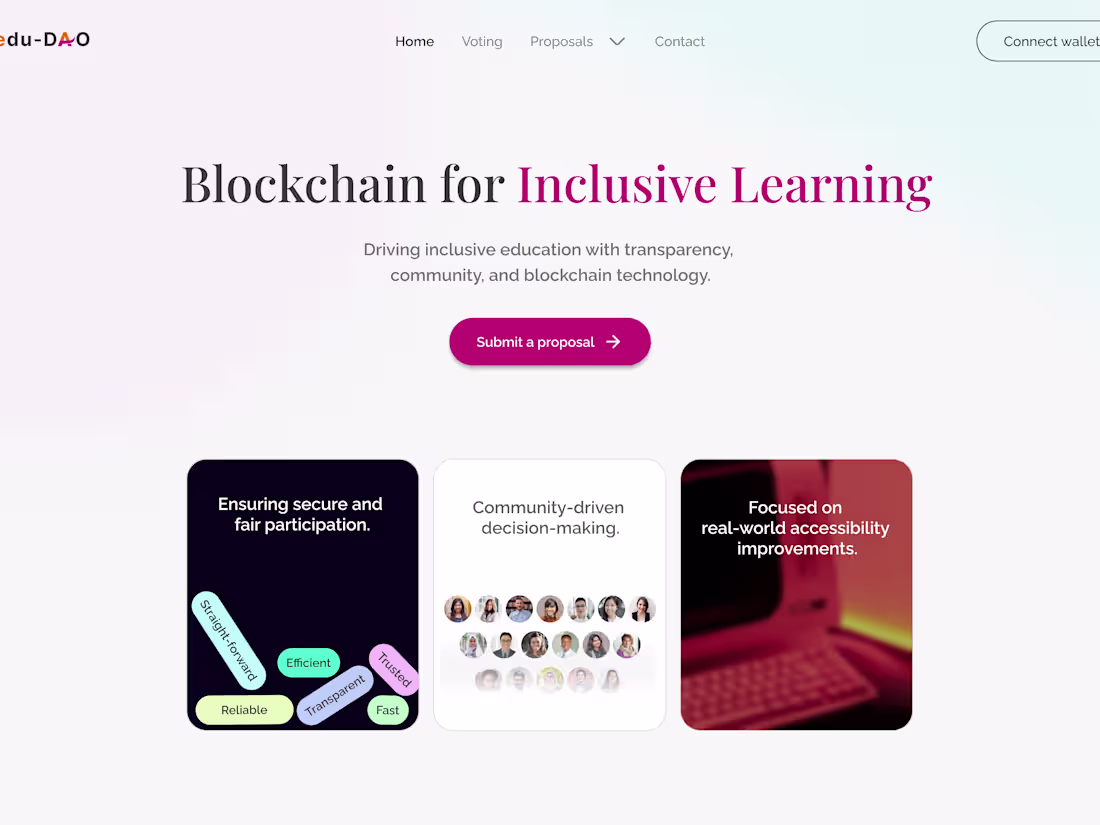 Cover image for EduDAO: Blockchain-Powered Educational Funding Platform