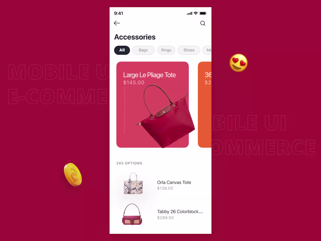 Cover image for Parallax swipe transition for an E-Commerce Mobile app UI