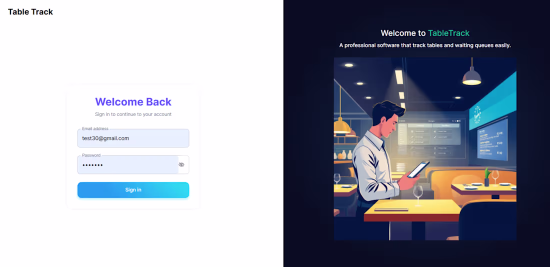 Cover image for TableTrack – Smart Waiting & Table Management System