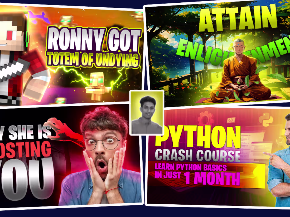 Cover image for I will design professional youtube thumbnails and banners.