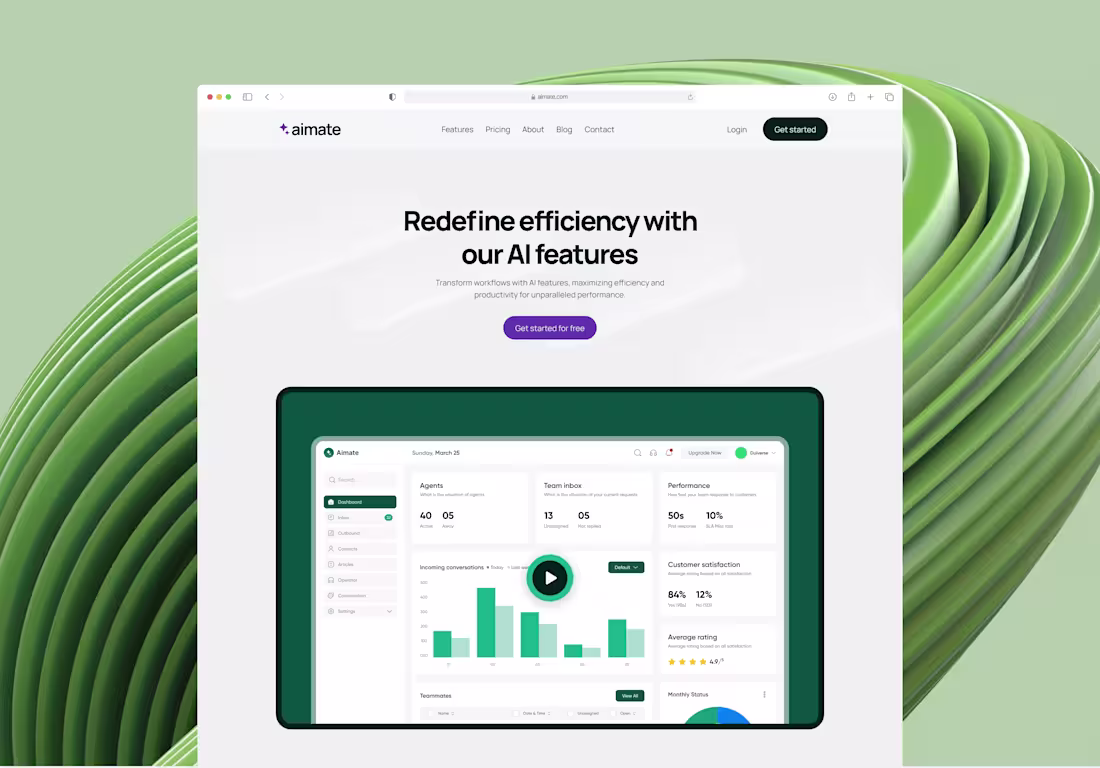 Cover image for Aimate:- Saas web design