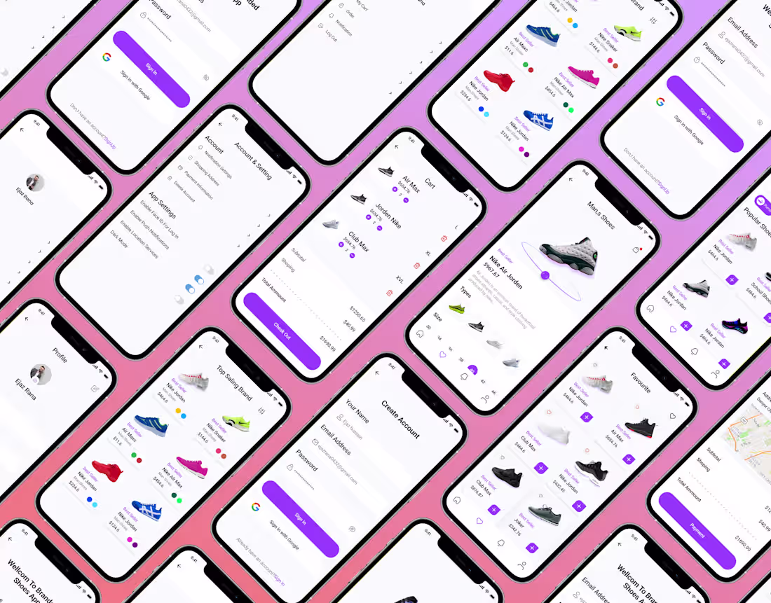Cover image for shoes app ui design