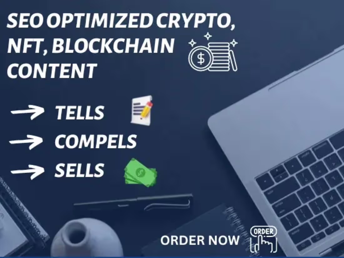 Cover image for I will write SEO optimized nft, crypto and blockchain articles