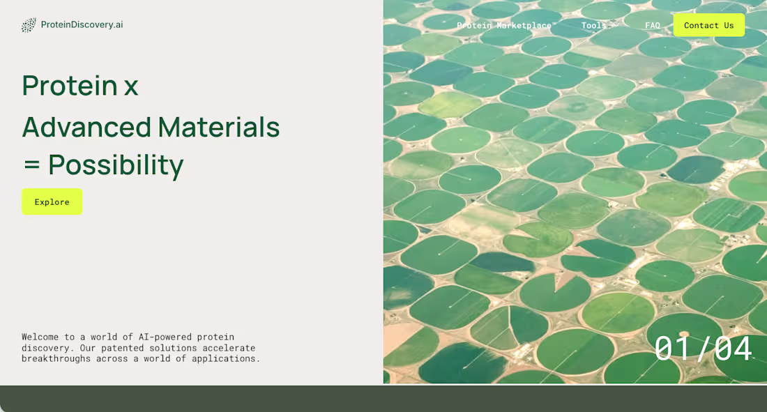 Cover image for ProteinDiscovery (http://ProteinDiscovery.ai) is an AI-powered