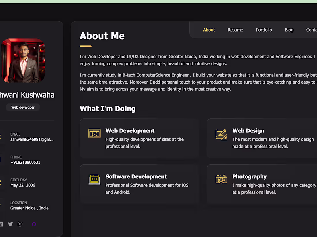 Cover image for Portfolio Website