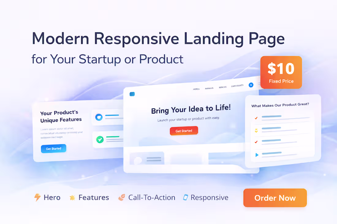 Cover image for Modern Landing Page for StartUps