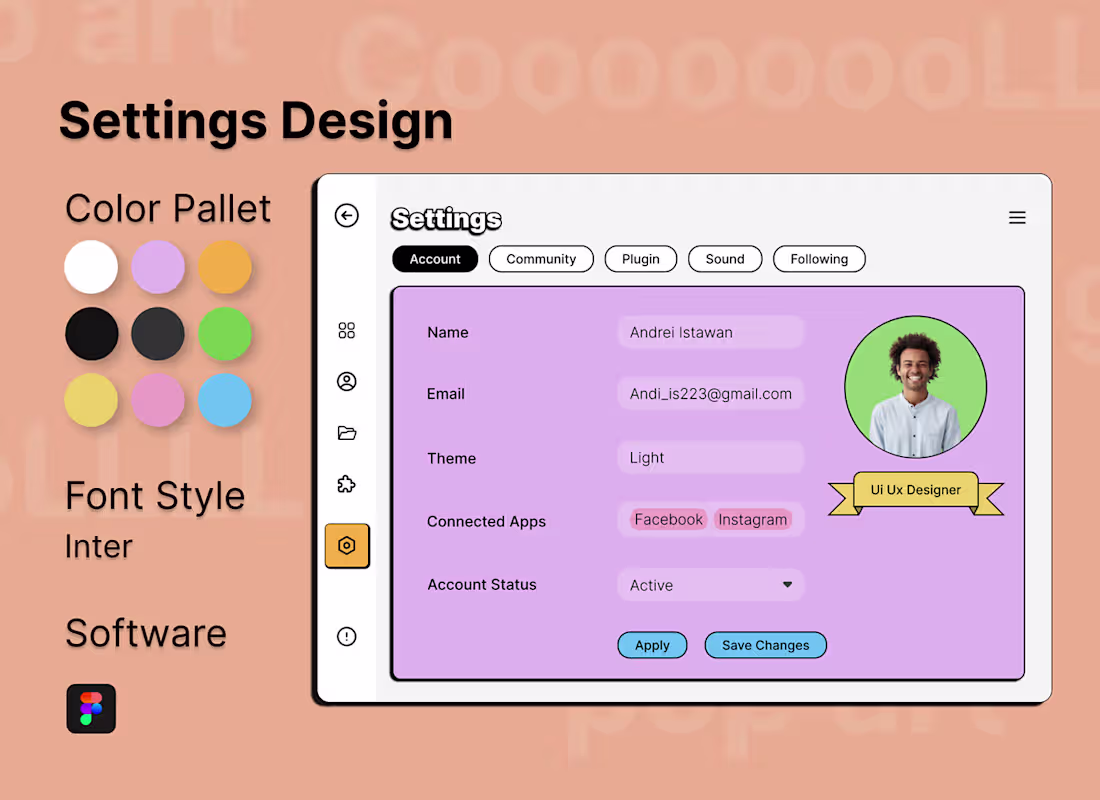 Cover image for Settings Page Design (Pop art) on Behance