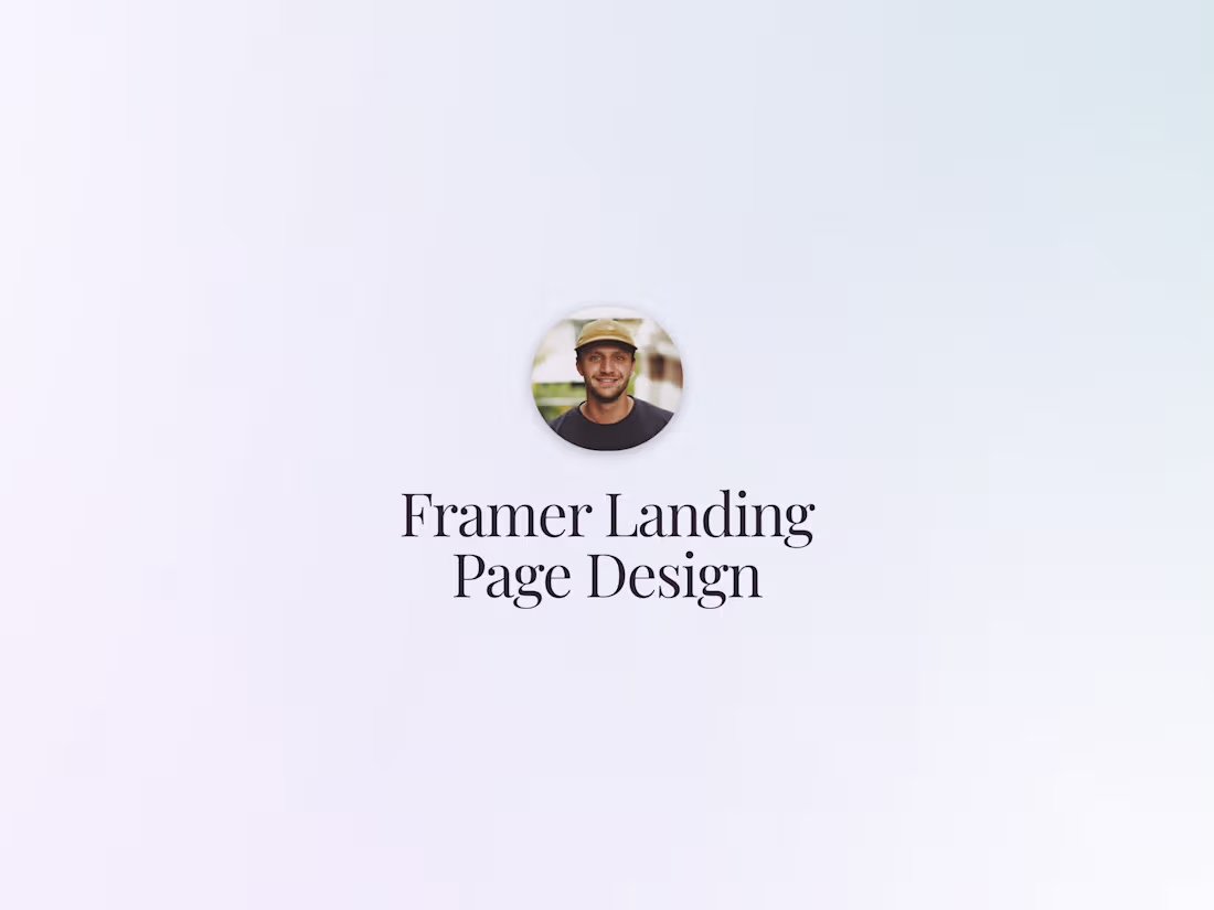 Cover image for Framer Landing Page Design
