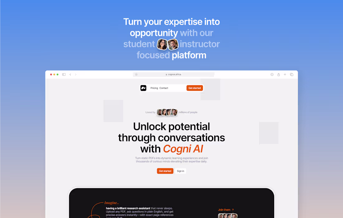Cover image for Cogni AI - Landing Page Design