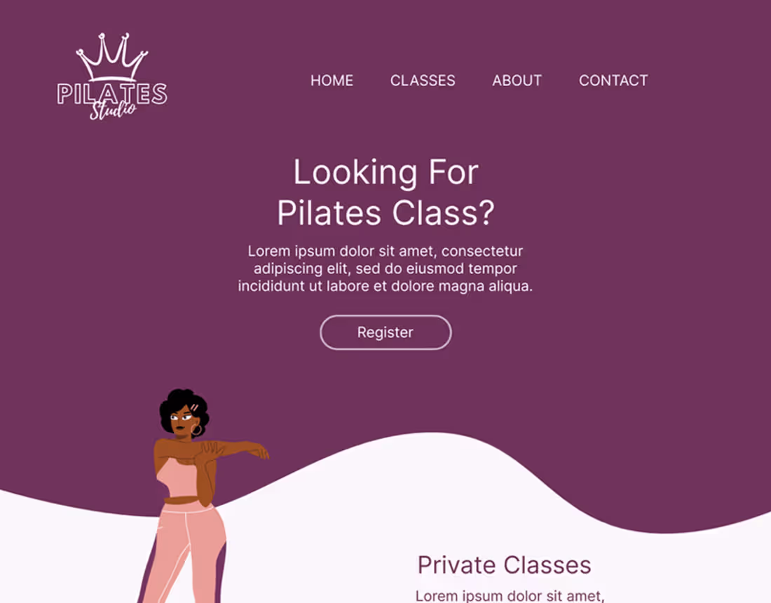 Cover image for Queen Pilates UI Design on Behance