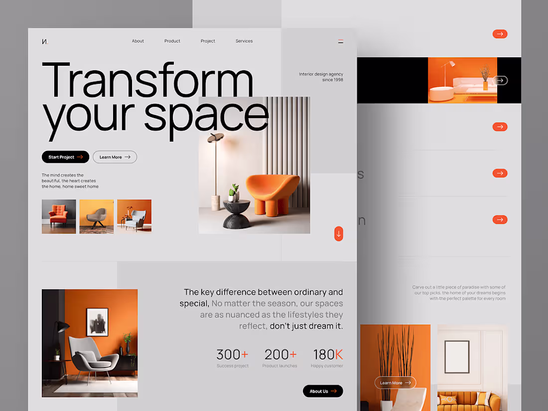 Cover image for Interior Design Agency Landing Page Website