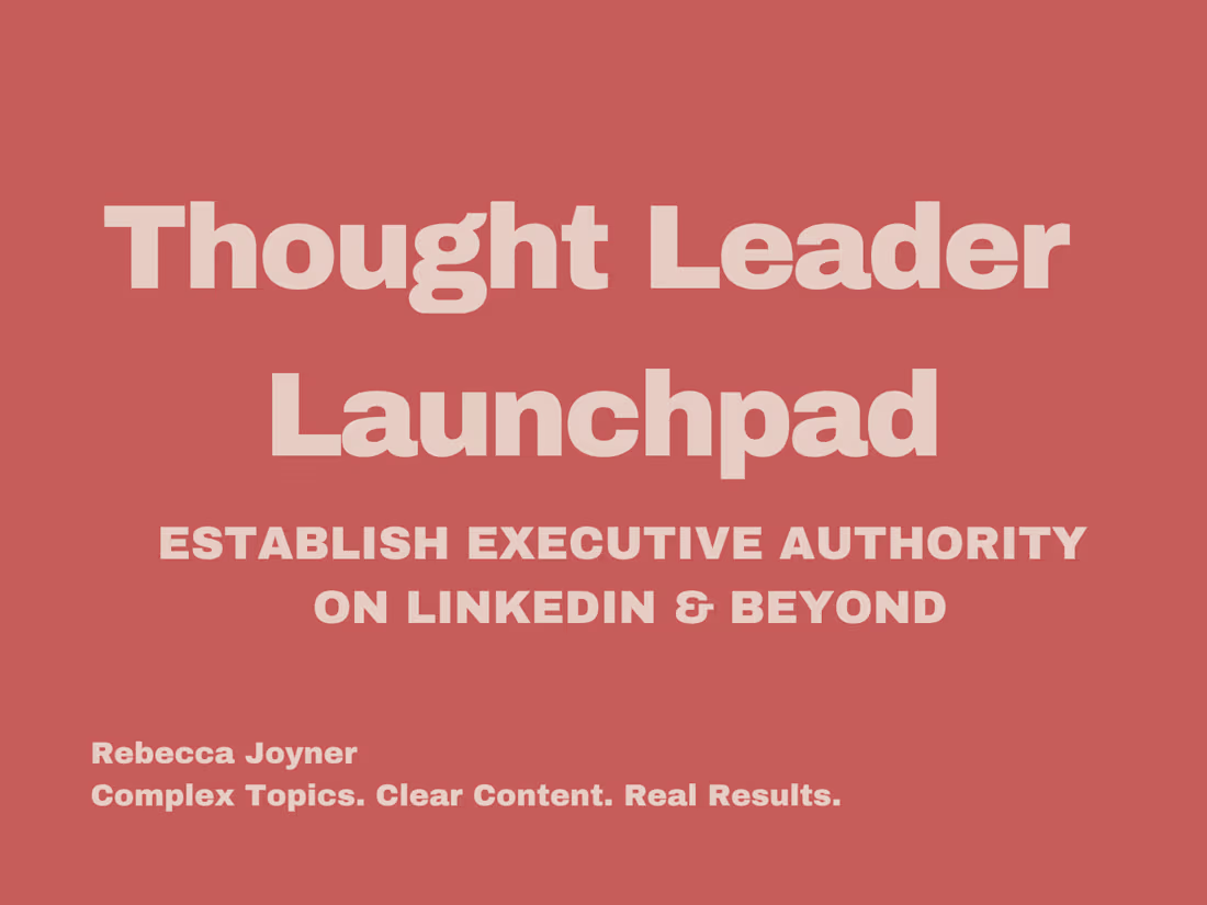 Cover image for Thought leader launchpad