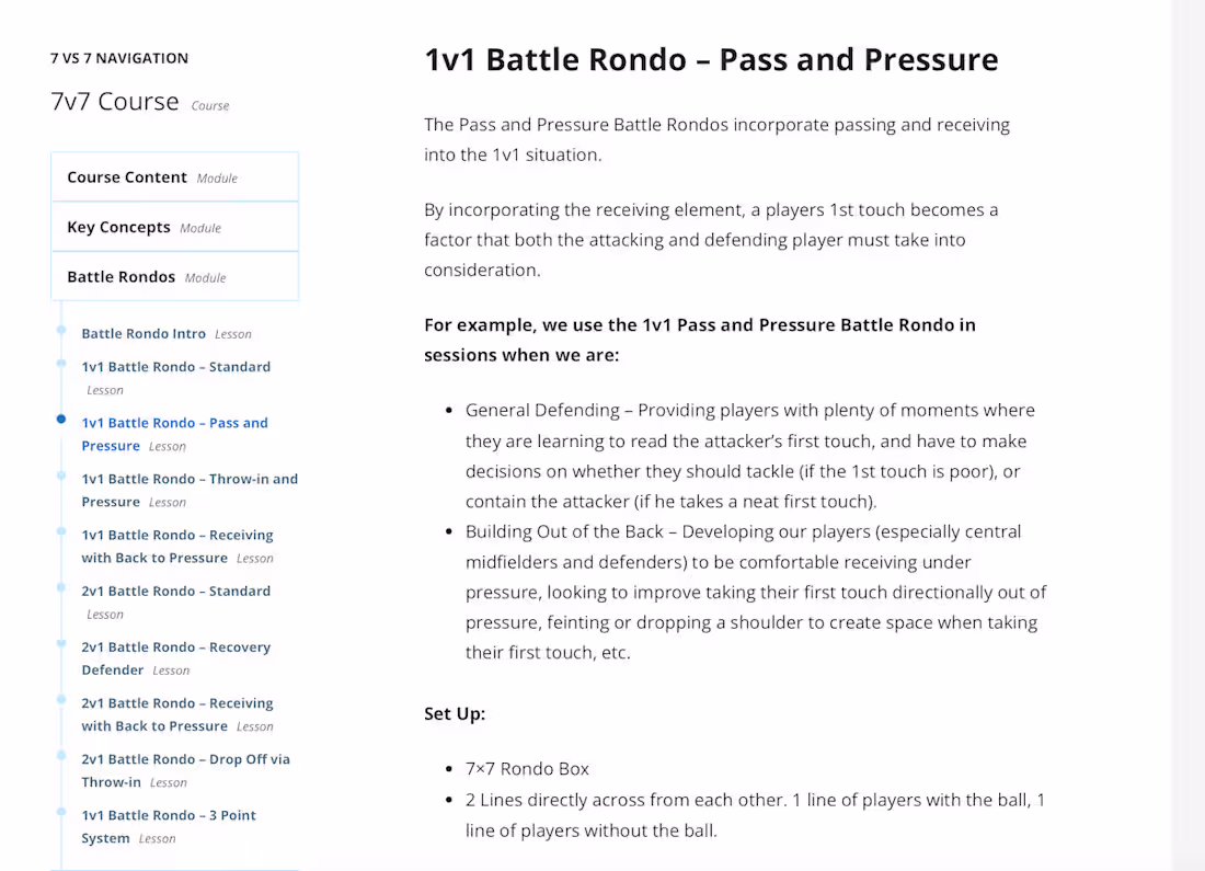 Cover image for A complete 7v7 coaching curriculum