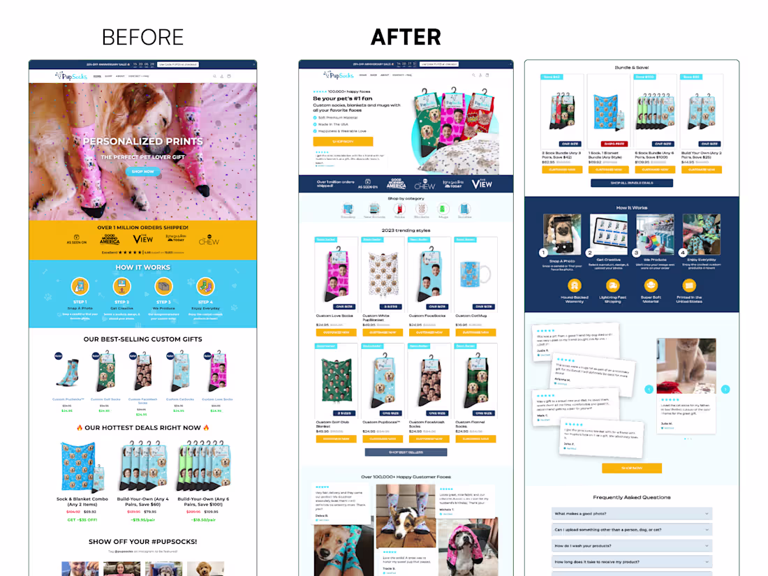Cover image for Increase Pup Sock's Home Page Conversion Rates by 41%