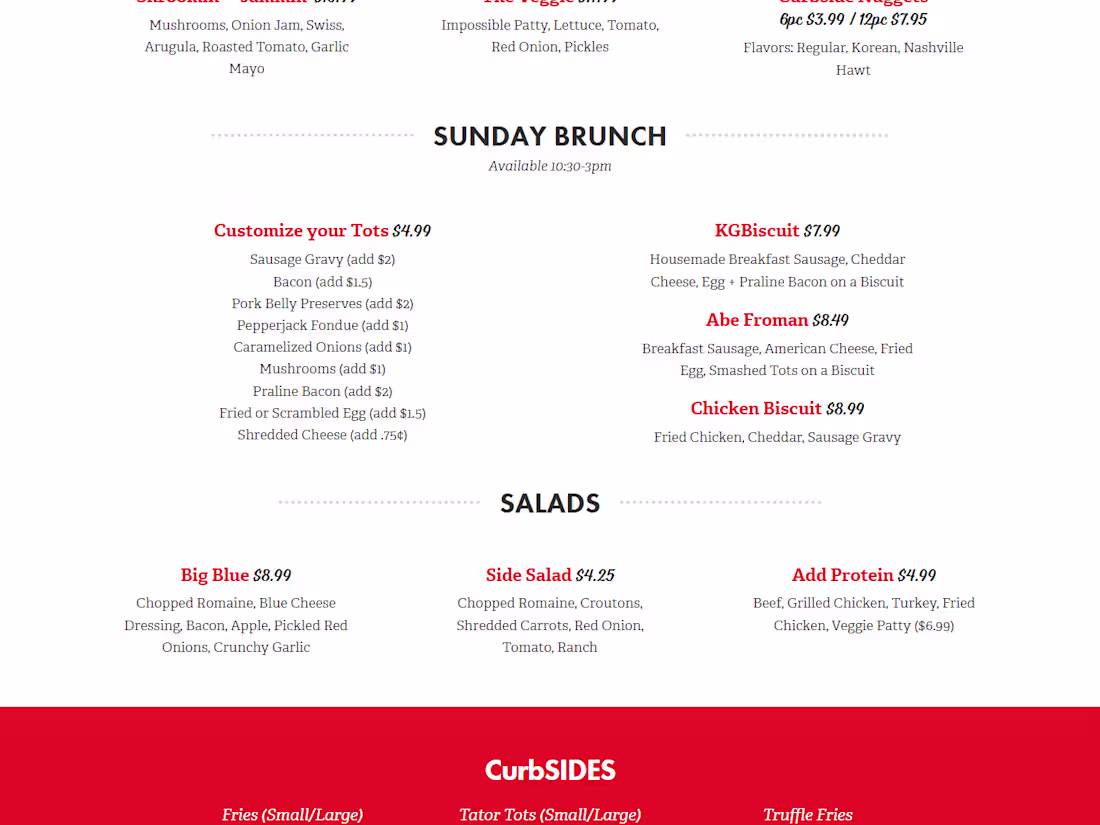 Cover image for Curbside Burgers