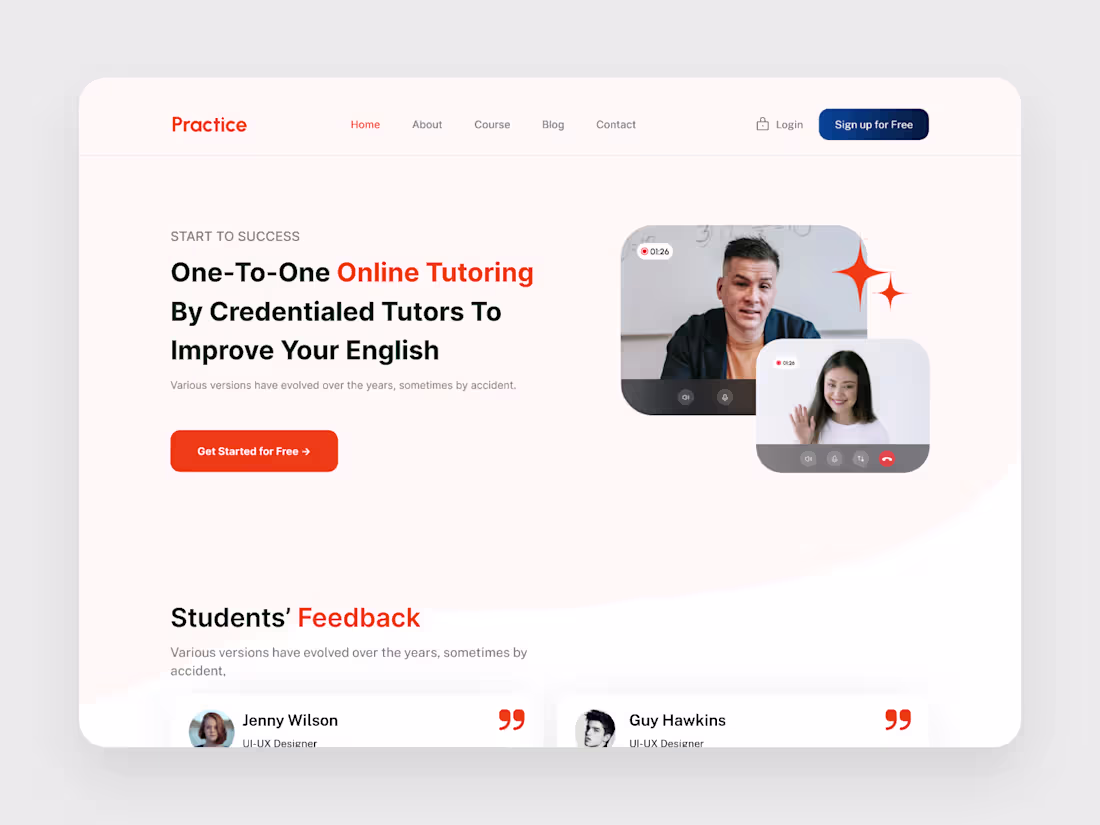 Cover image for Practice Landing Page UIUX